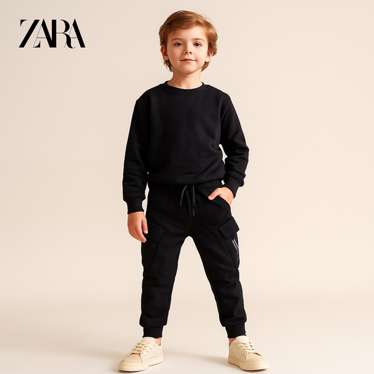 POCKET FASHION BLACK TROUSED