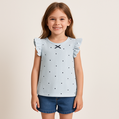 Sky blue polka t-shirt