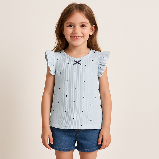 Sky blue polka t-shirt