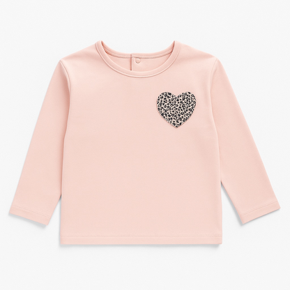 HEART POCKET APPLIQUE T-SHIRT
