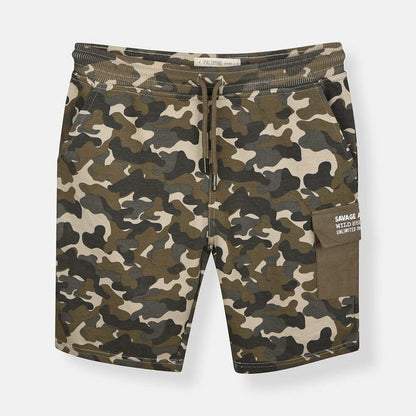 Cargo pocket camouflage shorts