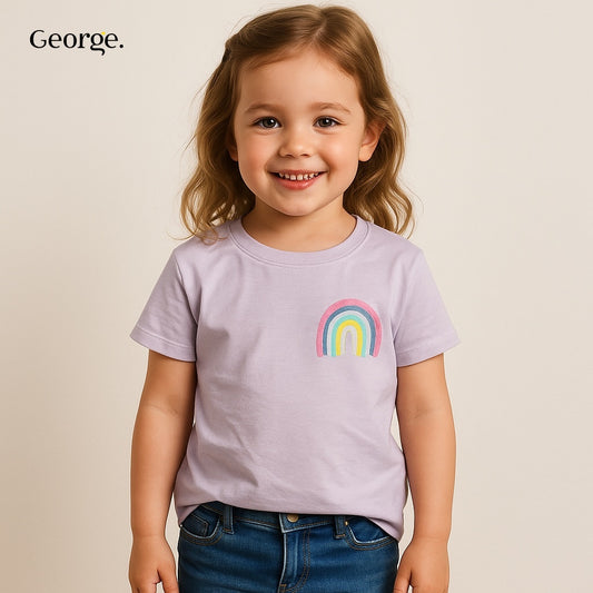 GLITTERED RAINBOW LIGHT PURPLE T-SHIRT