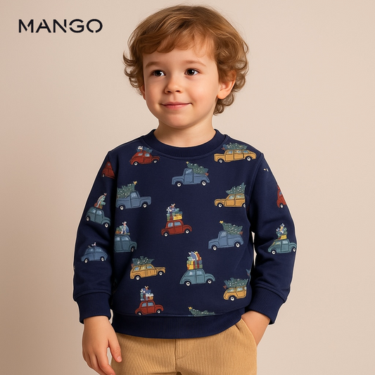 CAR PRINT ALLOVER SWEATSHIRT