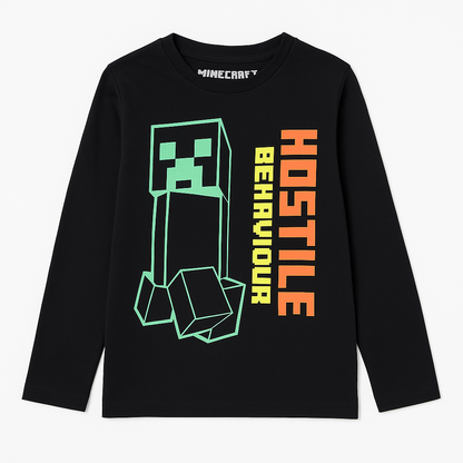 Minecraft black printed t-shirt