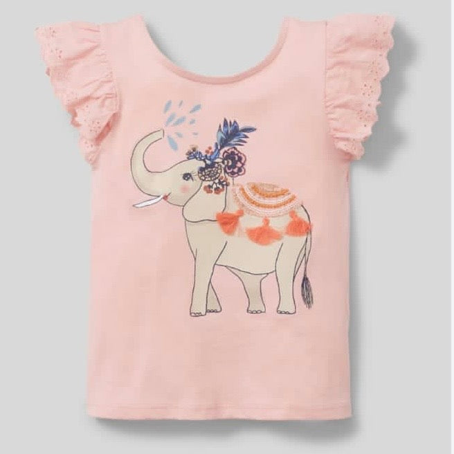 Elephant embroidery t-shirt