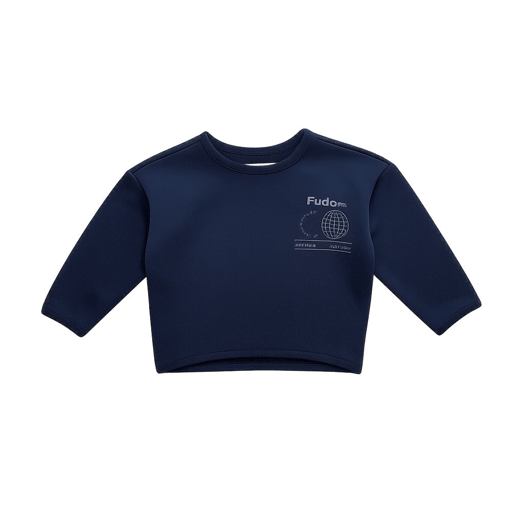 BLACK POCKET PRINT SWEATSHIRT