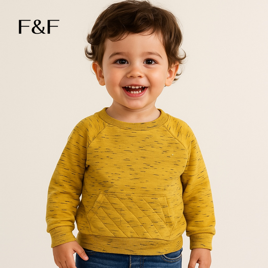 HEATHER YELLOW FLEECE FABRIC SWEATSHIRT