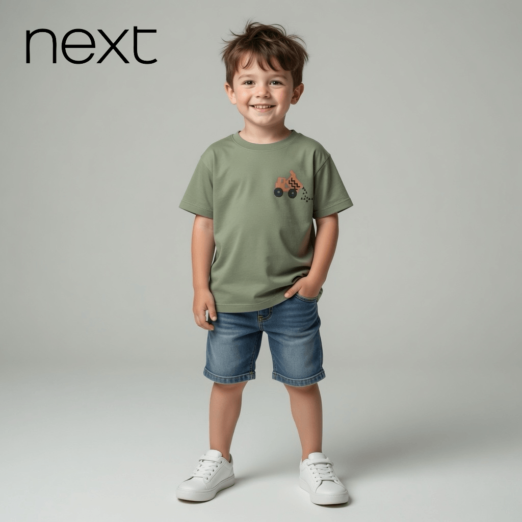 TRACTOR PRINT GREEN T-SHIRT