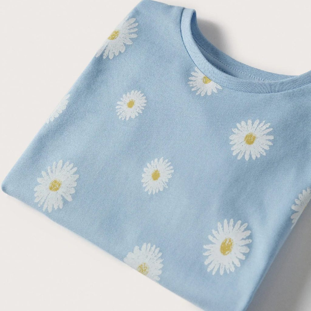 floral light blue t-shirt