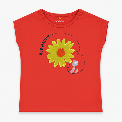 Flip embroidery t-shirt