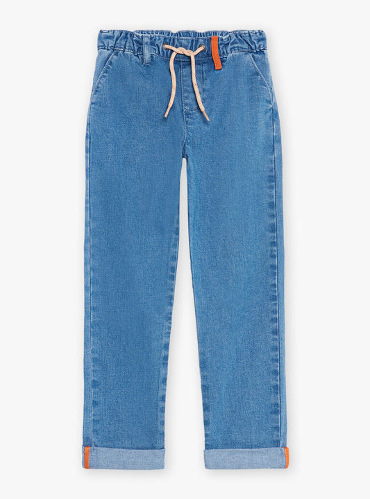 Orange loop denim trouser