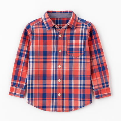 ORANGE CHECK CASUAL SHIRT