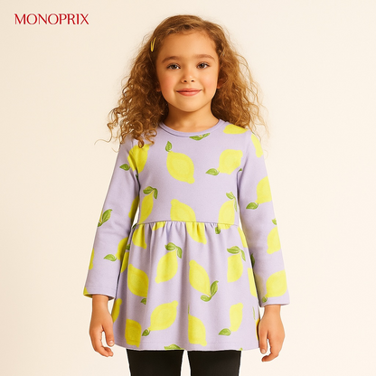 Can a Lemon Print on Purple Be the Cutest Trend for Baby Girl Dresses?