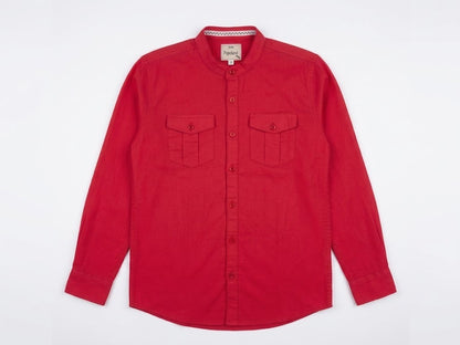 RED POCKET STYLE CASUAL SHIRT