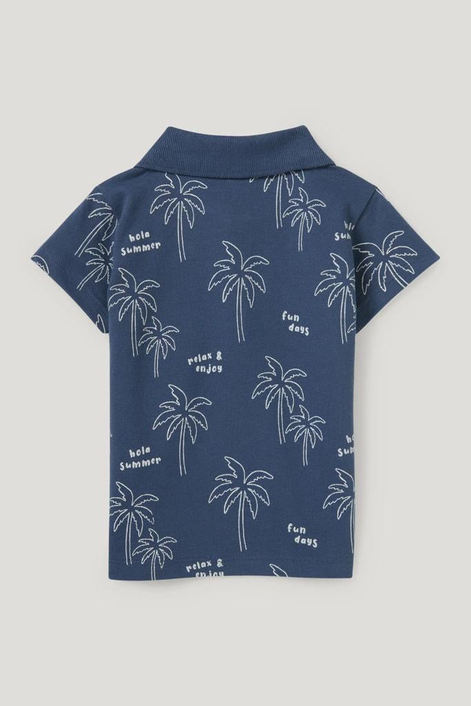 Beach polo shirt blue