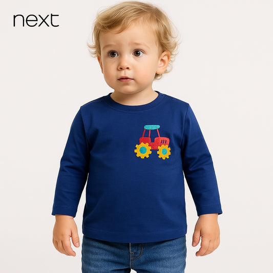 TRACTOR EMBROIDERY BLUE T-SHIRT