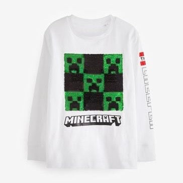 Minecraft white applique t-shirt