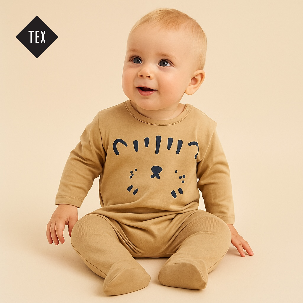 LITTLE TIGER LIGHT BROWN ROMPER