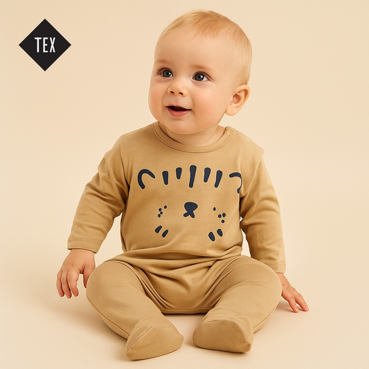 LITTLE TIGER LIGHT BROWN ROMPER