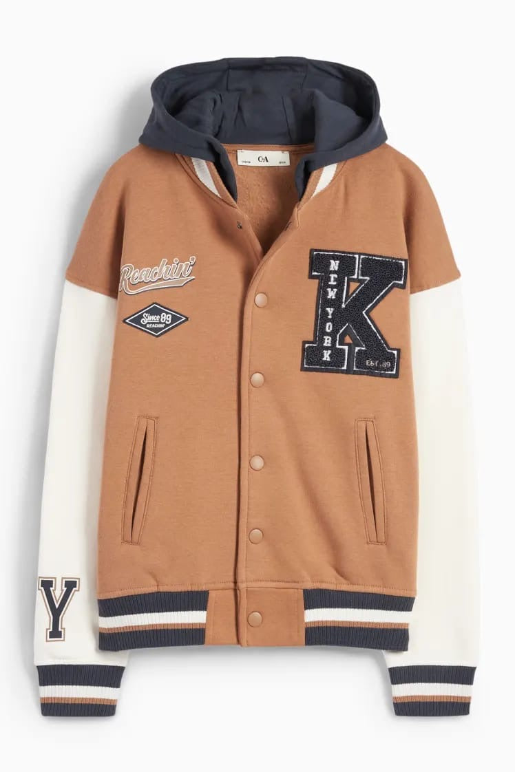 NY REACHIN’ HOODED BASEBALL JACKET