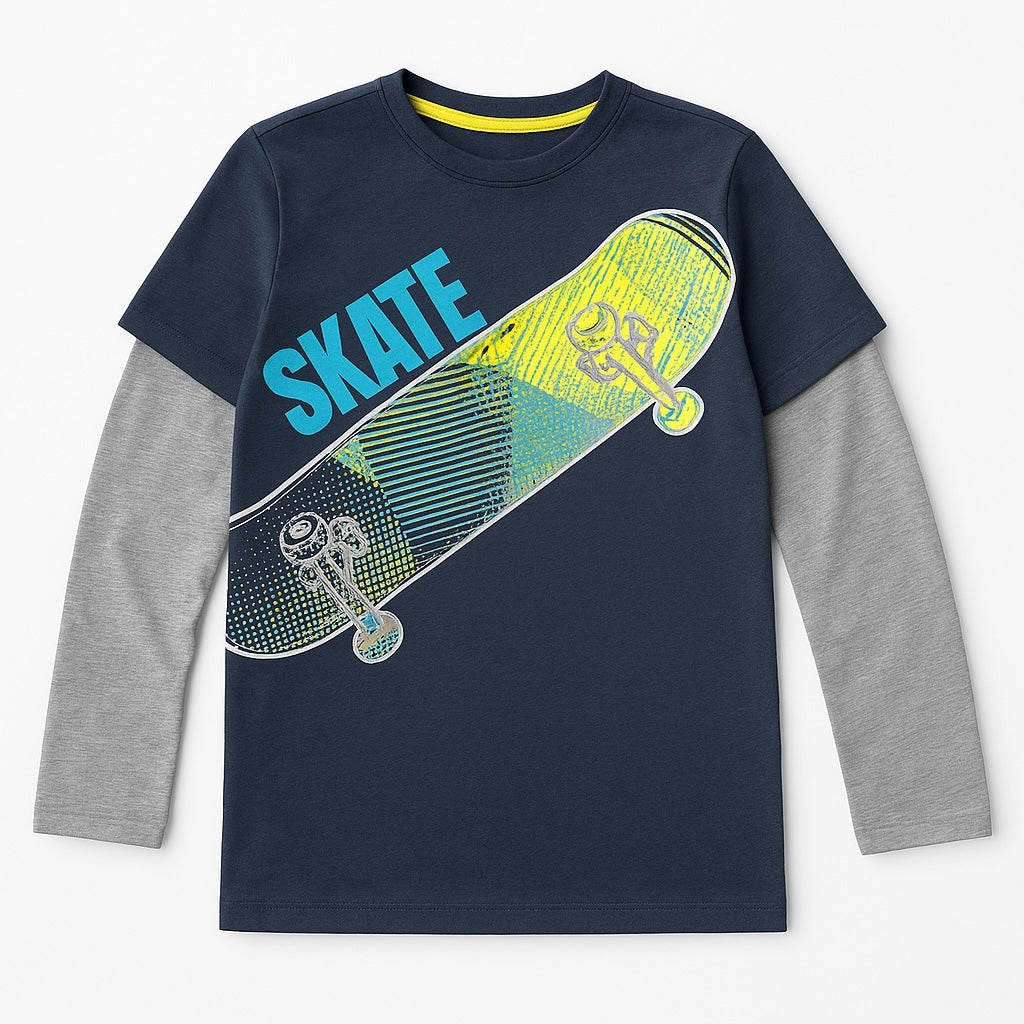 SKATEBOARD THEME FULL SLEEVES T-SHIRT
