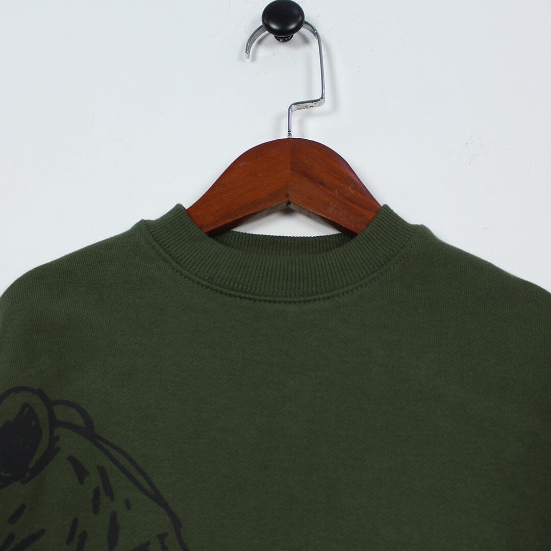 BEAR PRINT DROP SHOULDER SWEATSHIRT