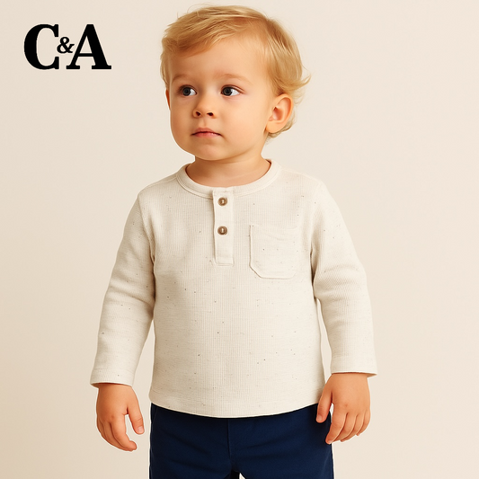 BUTTON DOWN KNITTED OFF WHITE T-SHIRT