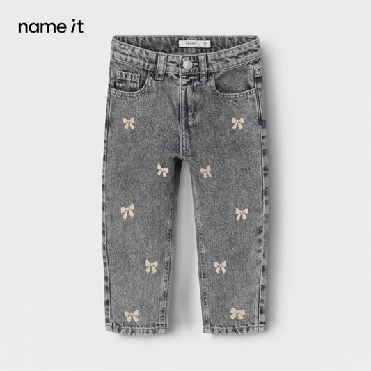 BOW EMBROIDERY DENIM PANT