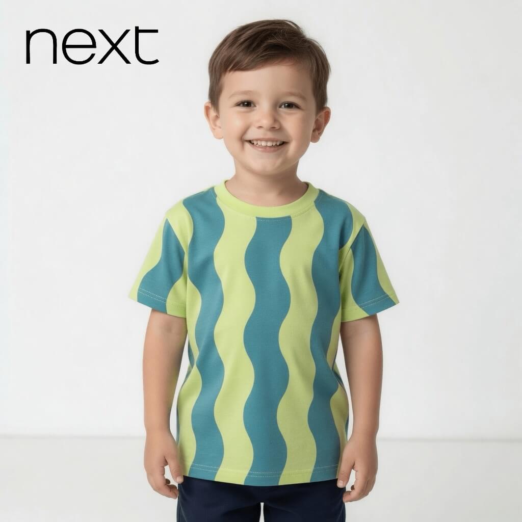 GREEN STRIP DROP SHOULDER T-SHIRT
