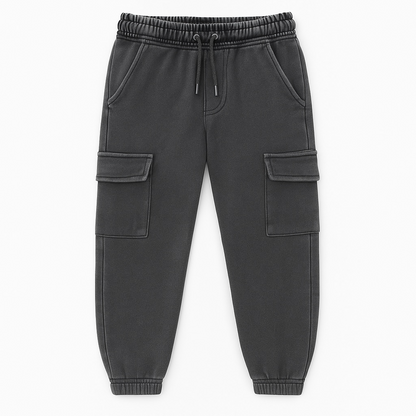 FADED GREY POCK STYLE DENIM TROUSER