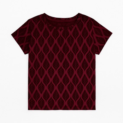 ALLOVER PRINTED MAROON T-SHIRT