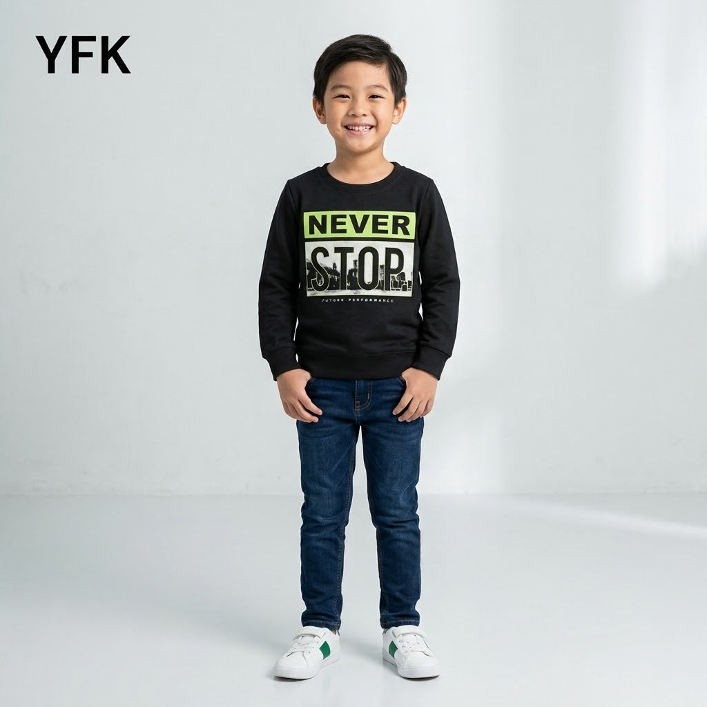 PRINTED BLACK SWEATSHIRT