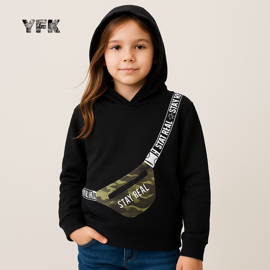 CROSS BODY BAG FASHION HOOD BLACK