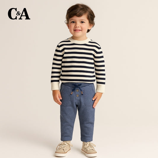 DENIM COTTON FLEECE TROUSER