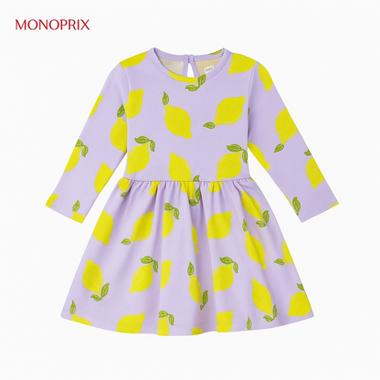 Can a Lemon Print on Purple Be the Cutest Trend for Baby Girl Dresses?