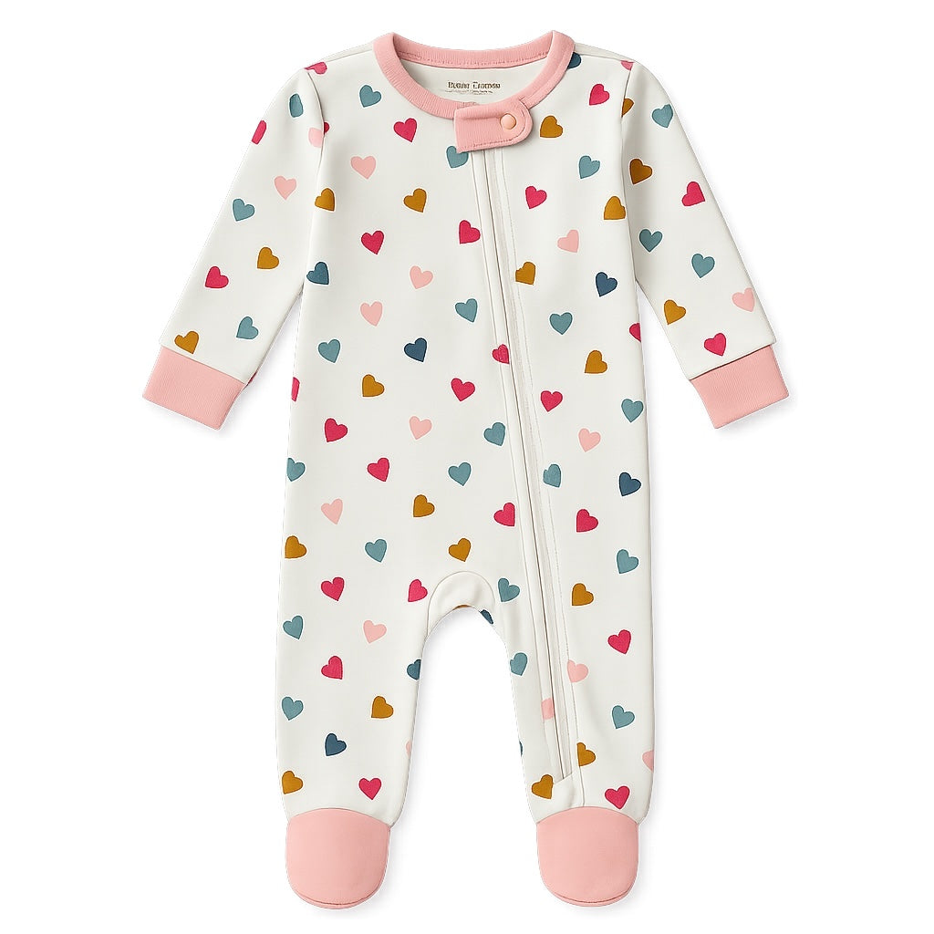 HEARTS ALLOVER ZIPPER ROMPER
