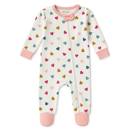 HEARTS ALLOVER ZIPPER ROMPER