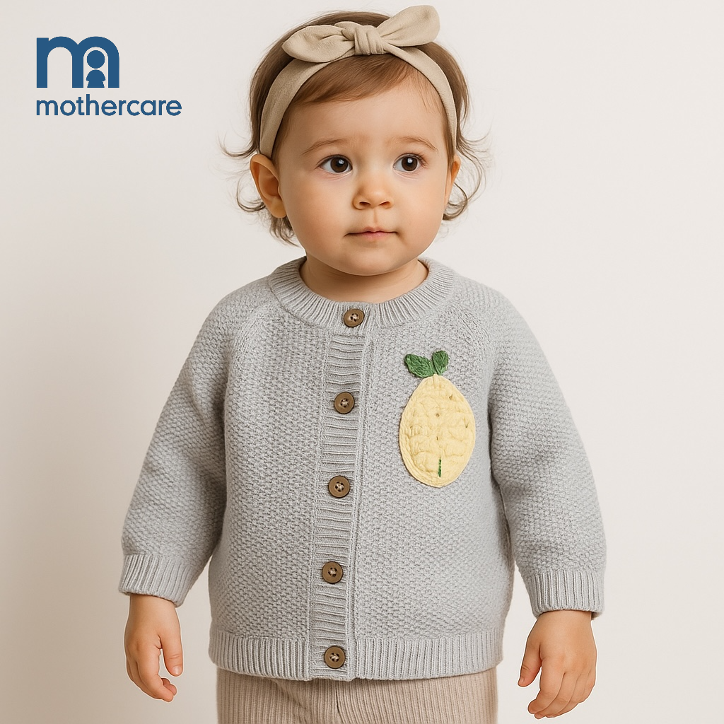 FRUIT EMBROIDERY STYLE BUTTON DOWN SWEATER UNISEX