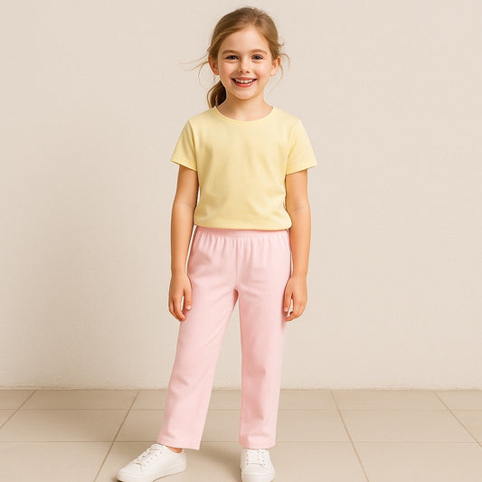 Light fabric baby pink summer casual trouser