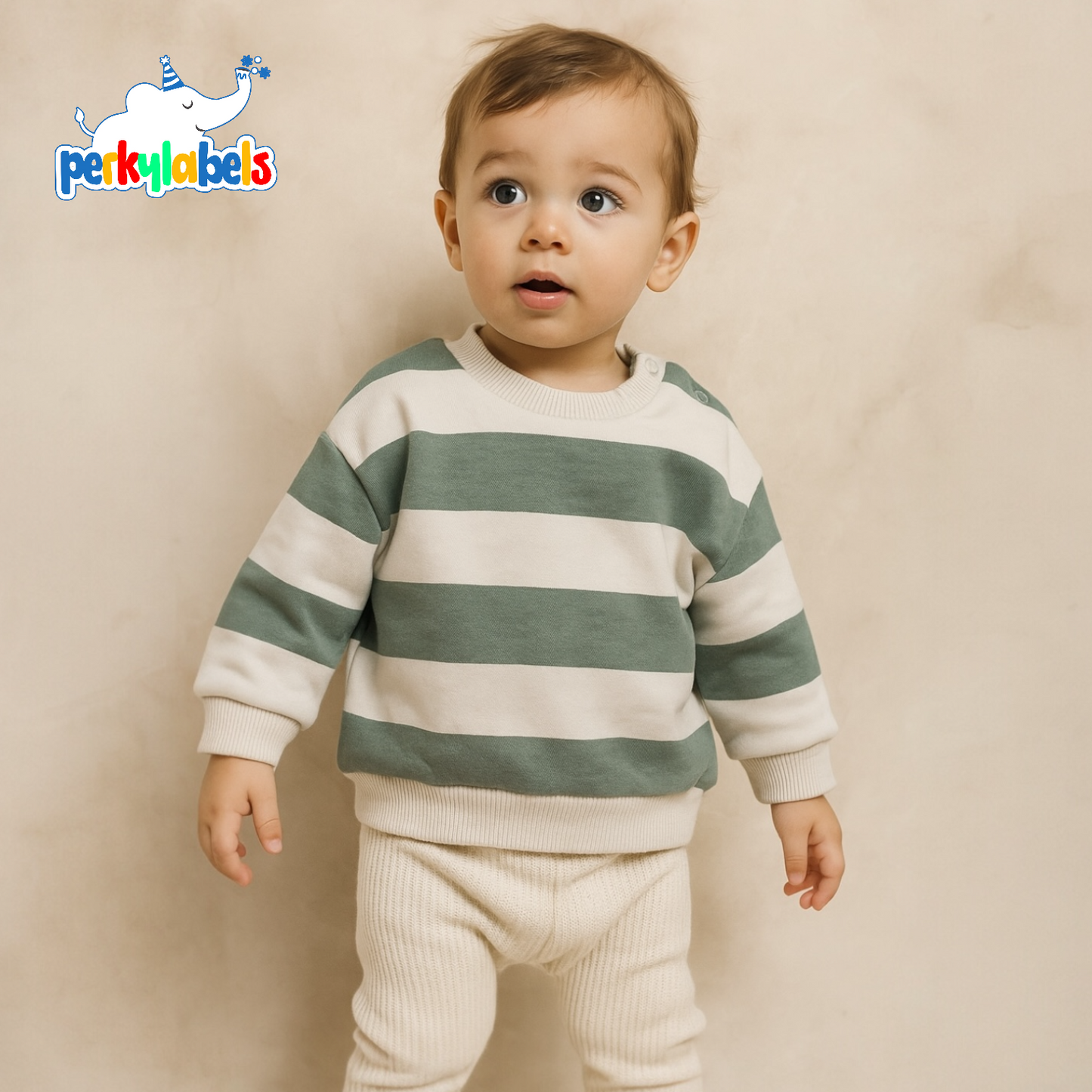 LIGHT GREEN STRIPES SWEATSHIRT