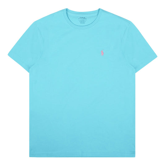 Embroidery light blue t-shirt