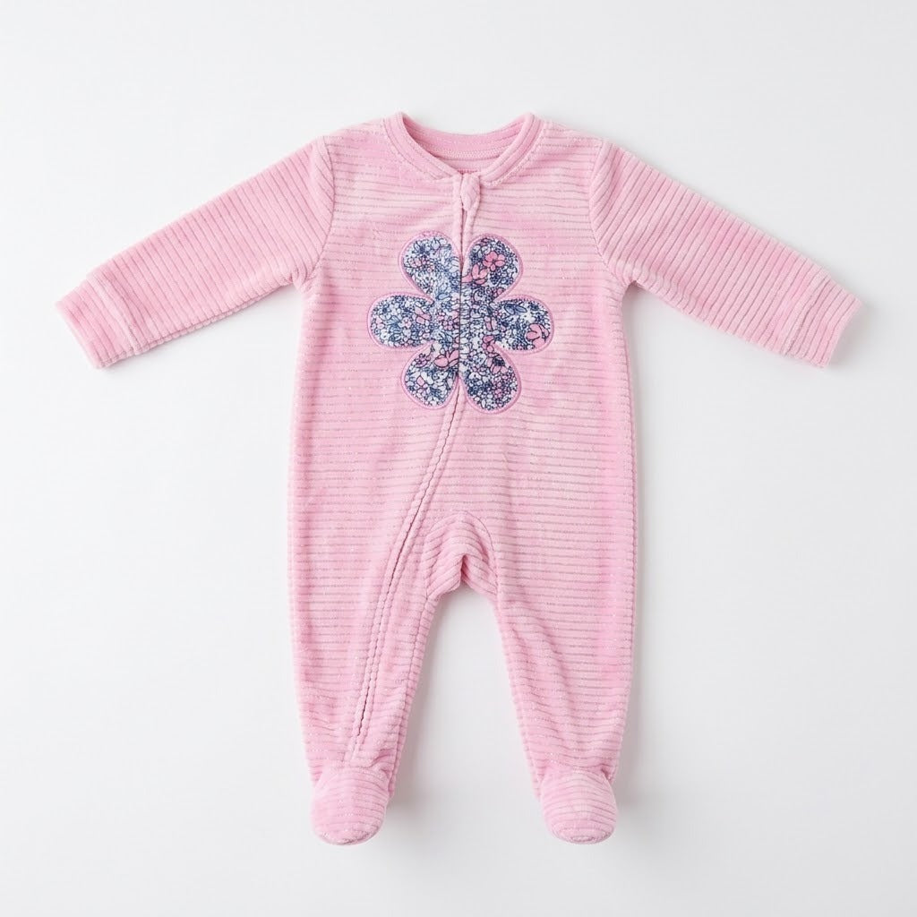 GLITTER VELVET FABRIC ROMPER