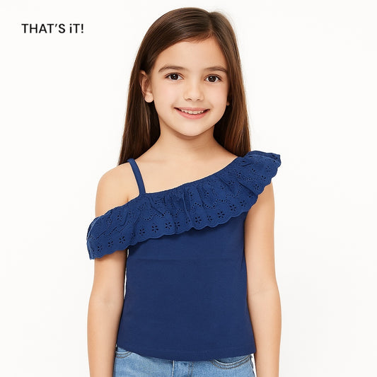 RUFFLE TOP BLUE