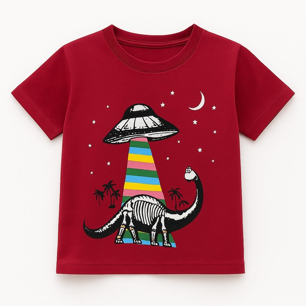 Dino Space red t-shirt