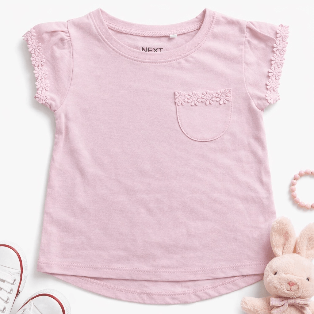 FLORAL POCKET PINK T-SHIRT