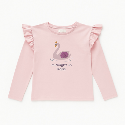 SWAN EMBROIDERY PRINT T-SHIRT