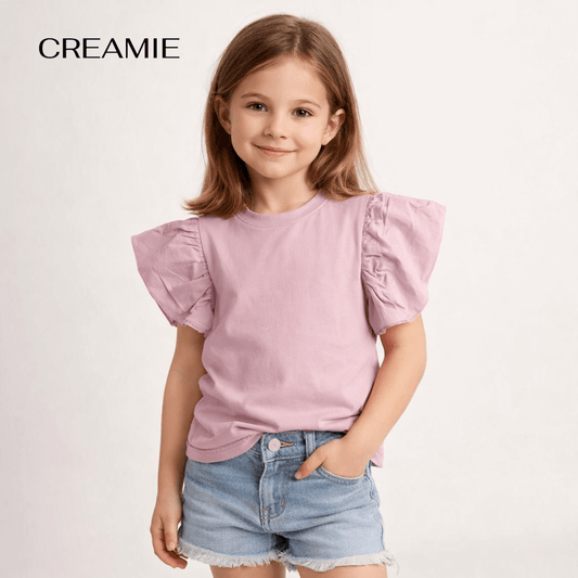 PINK SLEEVES FASHION T-SHIRT