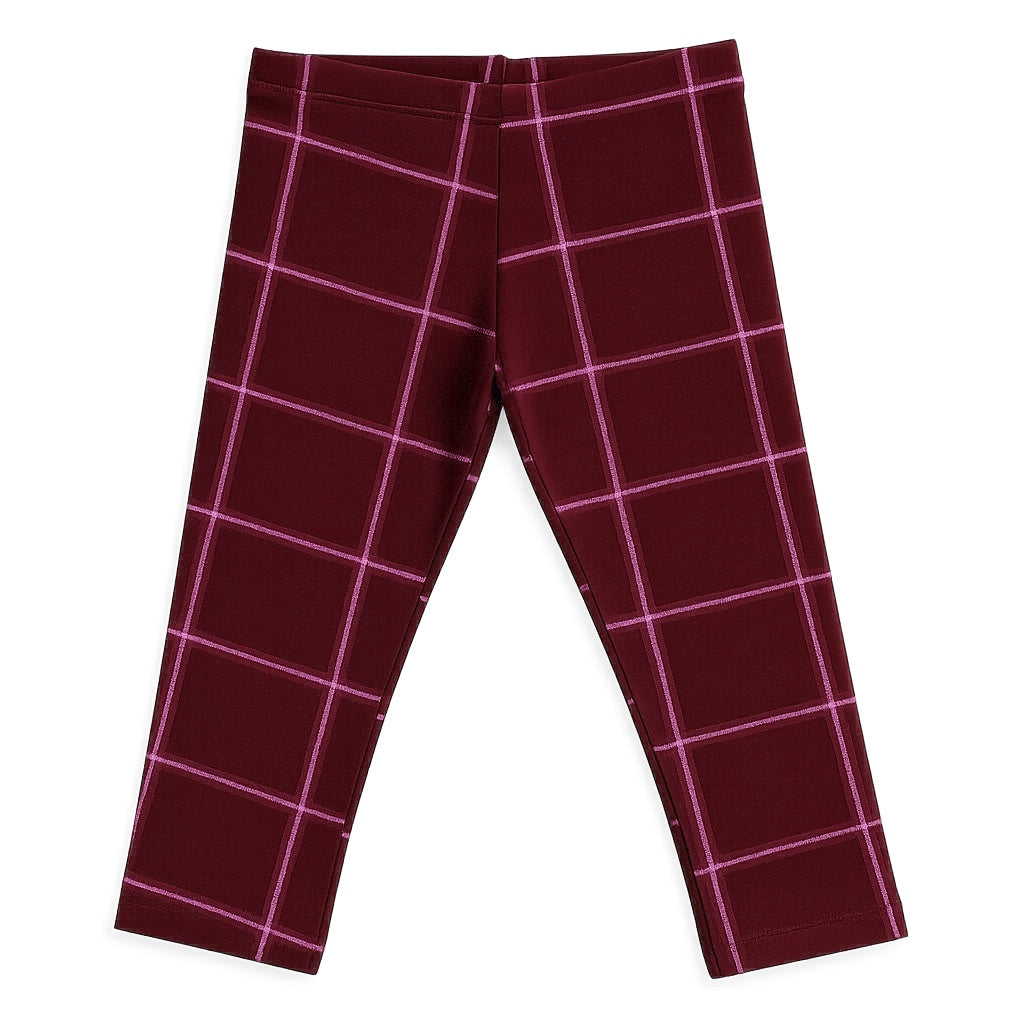 Maroon check leggings