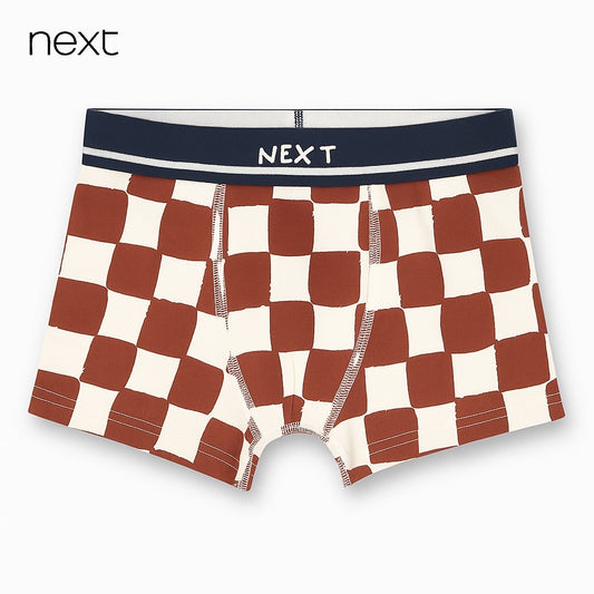 CHECK BROWN BOXERS