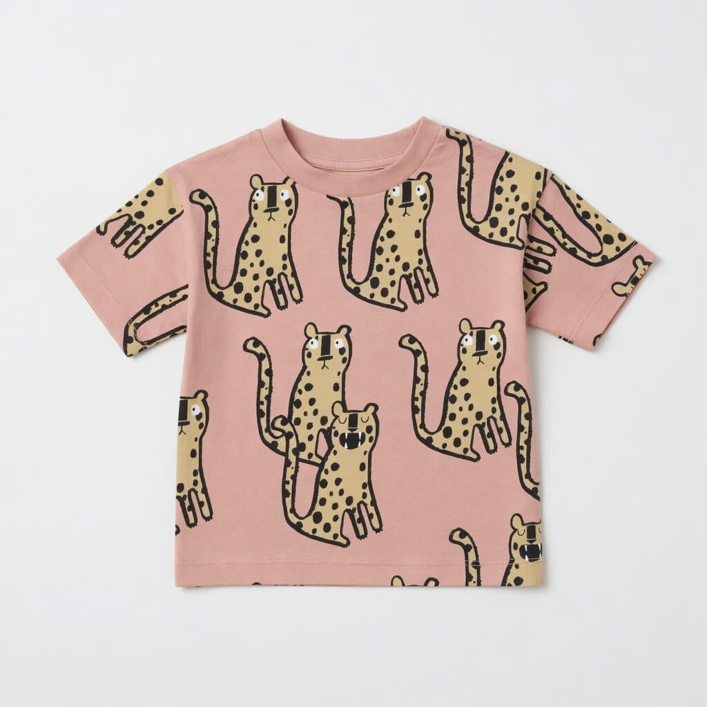 LEOPARD PRINTED DROP SHOULDER T-SHIRT